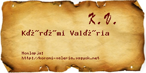Körömi Valéria névjegykártya