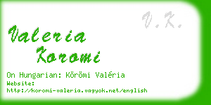 valeria koromi business card